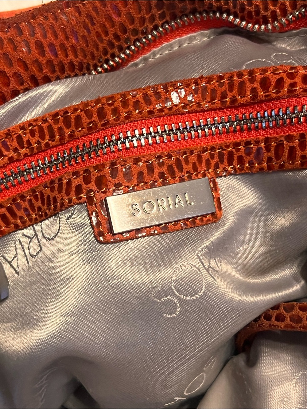 Sorial  Velvety Soft Snake Embossed  Leather hobo shoulder bag - Picture 9 of 14